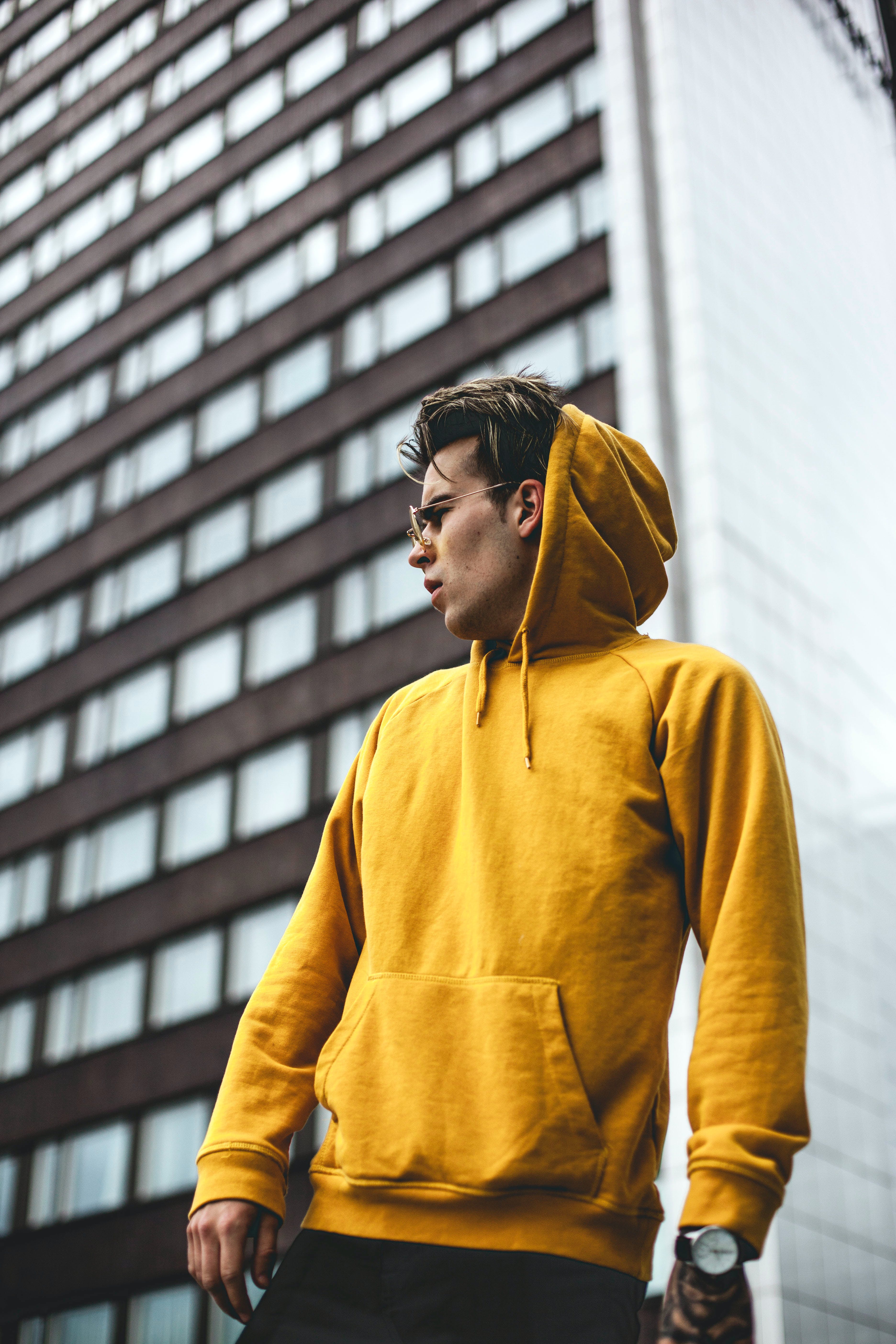 guy in yellow hoodie